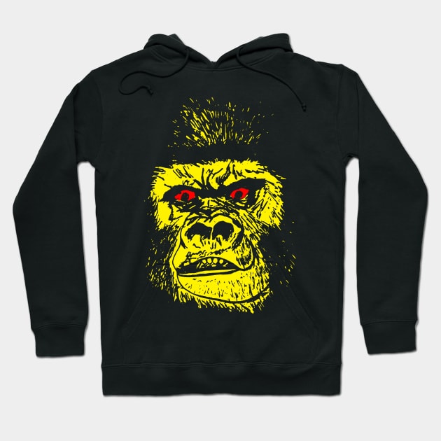 Scary Yellow Gorilla Hoodie by MatchbookGraphics